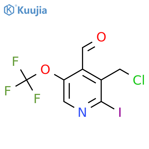 3-(Chloromethyl)-2-iodo-5-(trifluoromethoxy)pyridine-4-carboxaldehyde structure