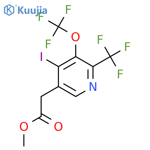 Methyl 4-iodo-3-(trifluoromethoxy)-2-(trifluoromethyl)pyridine-5-acetate structure