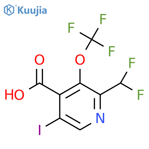 2-(Difluoromethyl)-5-iodo-3-(trifluoromethoxy)pyridine-4-carboxylic acid structure
