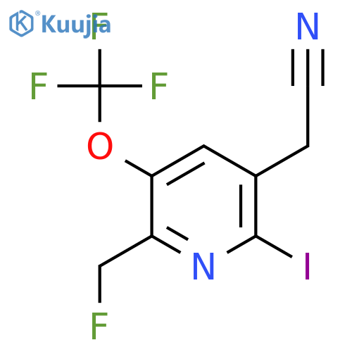 2-(Fluoromethyl)-6-iodo-3-(trifluoromethoxy)pyridine-5-acetonitrile structure