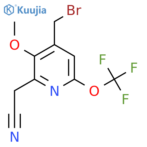4-(Bromomethyl)-3-methoxy-6-(trifluoromethoxy)pyridine-2-acetonitrile structure
