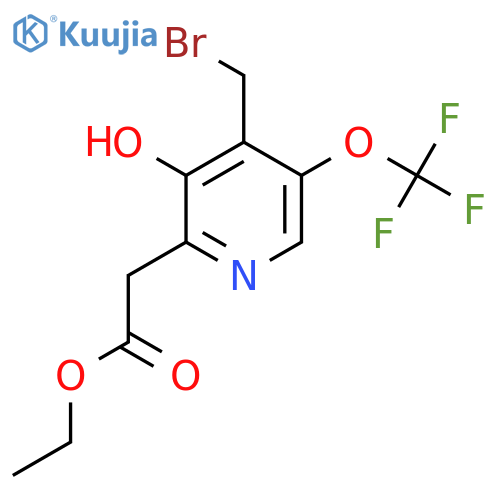 Ethyl 4-(bromomethyl)-3-hydroxy-5-(trifluoromethoxy)pyridine-2-acetate structure