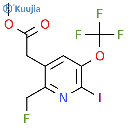 Methyl 2-(fluoromethyl)-6-iodo-5-(trifluoromethoxy)pyridine-3-acetate structure
