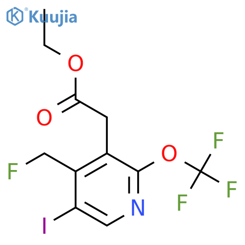 Ethyl 4-(fluoromethyl)-5-iodo-2-(trifluoromethoxy)pyridine-3-acetate structure