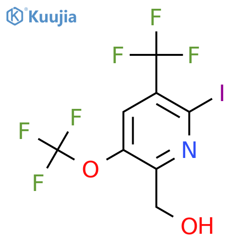 2-Iodo-5-(trifluoromethoxy)-3-(trifluoromethyl)pyridine-6-methanol structure