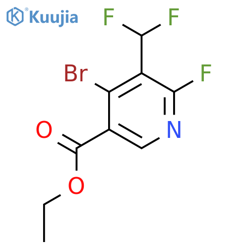 Ethyl 4-bromo-3-(difluoromethyl)-2-fluoropyridine-5-carboxylate structure