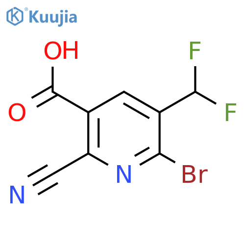 2-Bromo-6-cyano-3-(difluoromethyl)pyridine-5-carboxylic acid structure