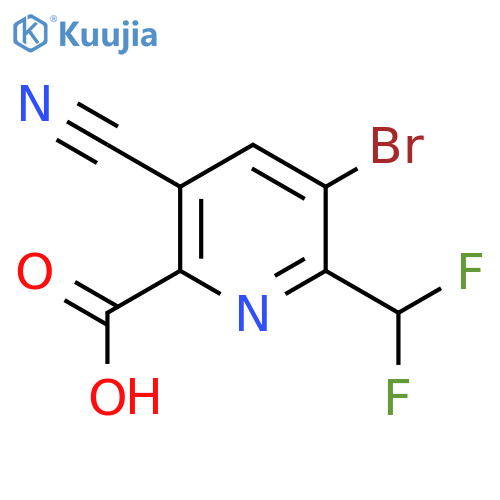3-Bromo-5-cyano-2-(difluoromethyl)pyridine-6-carboxylic acid structure