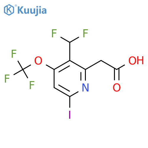 3-(Difluoromethyl)-6-iodo-4-(trifluoromethoxy)pyridine-2-acetic acid structure