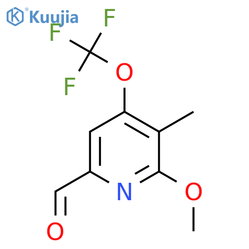 2-Methoxy-3-methyl-4-(trifluoromethoxy)pyridine-6-carboxaldehyde structure