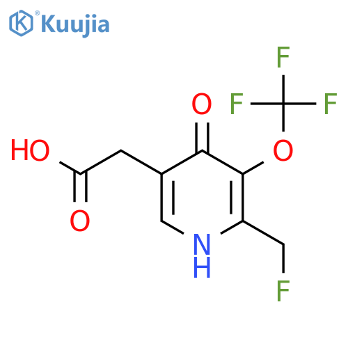 2-(Fluoromethyl)-4-hydroxy-3-(trifluoromethoxy)pyridine-5-acetic acid structure