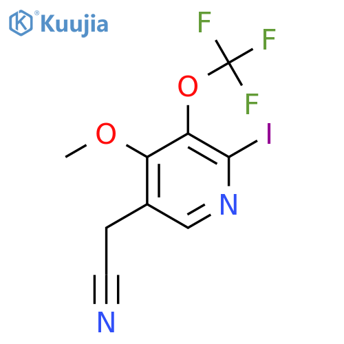 2-Iodo-4-methoxy-3-(trifluoromethoxy)pyridine-5-acetonitrile structure