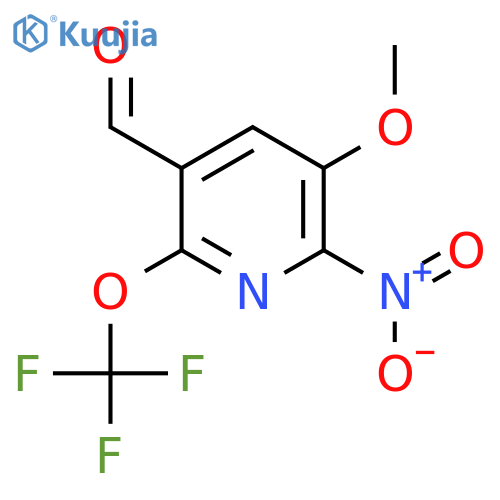 3-Methoxy-2-nitro-6-(trifluoromethoxy)pyridine-5-carboxaldehyde structure