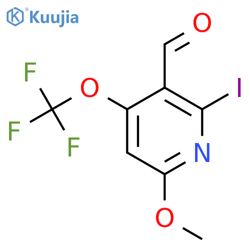 2-Iodo-6-methoxy-4-(trifluoromethoxy)pyridine-3-carboxaldehyde structure