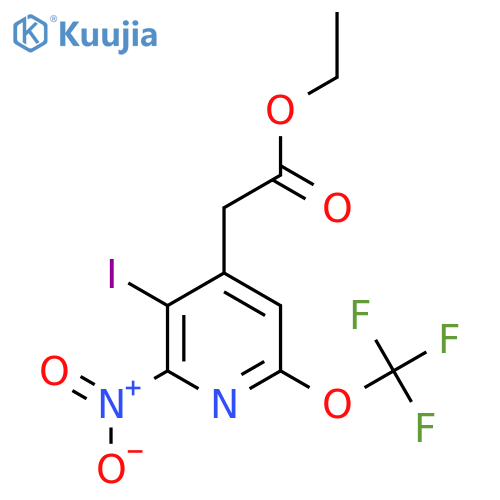 Ethyl 3-iodo-2-nitro-6-(trifluoromethoxy)pyridine-4-acetate structure