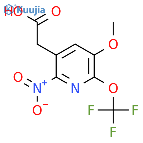 3-Methoxy-6-nitro-2-(trifluoromethoxy)pyridine-5-acetic acid structure