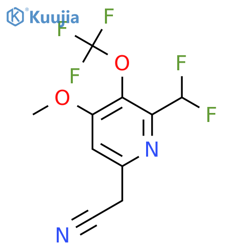 2-(Difluoromethyl)-4-methoxy-3-(trifluoromethoxy)pyridine-6-acetonitrile structure