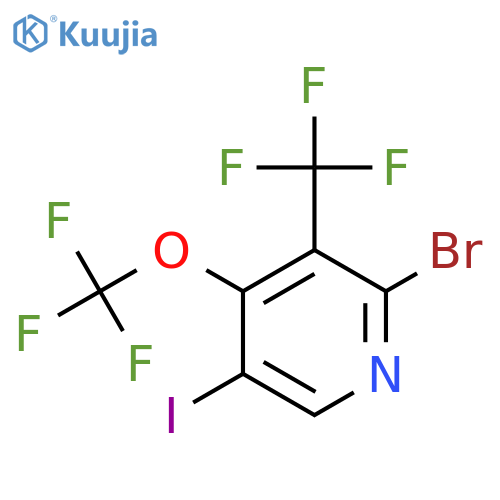 2-Bromo-5-iodo-4-(trifluoromethoxy)-3-(trifluoromethyl)pyridine structure