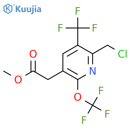 Methyl 2-(chloromethyl)-6-(trifluoromethoxy)-3-(trifluoromethyl)pyridine-5-acetate structure