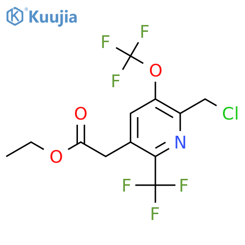 Ethyl 2-(chloromethyl)-3-(trifluoromethoxy)-6-(trifluoromethyl)pyridine-5-acetate structure