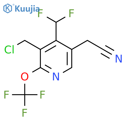 3-(Chloromethyl)-4-(difluoromethyl)-2-(trifluoromethoxy)pyridine-5-acetonitrile structure