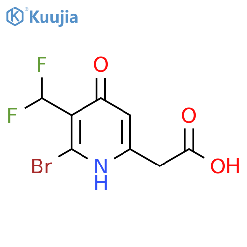 2-Bromo-3-(difluoromethyl)-4-hydroxypyridine-6-acetic acid structure