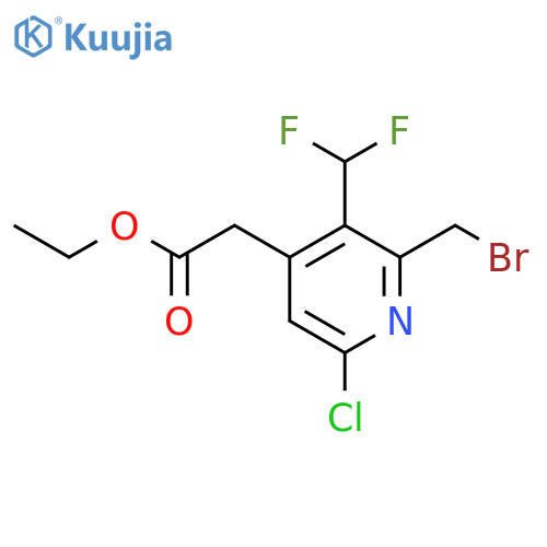 Ethyl 2-(bromomethyl)-6-chloro-3-(difluoromethyl)pyridine-4-acetate structure