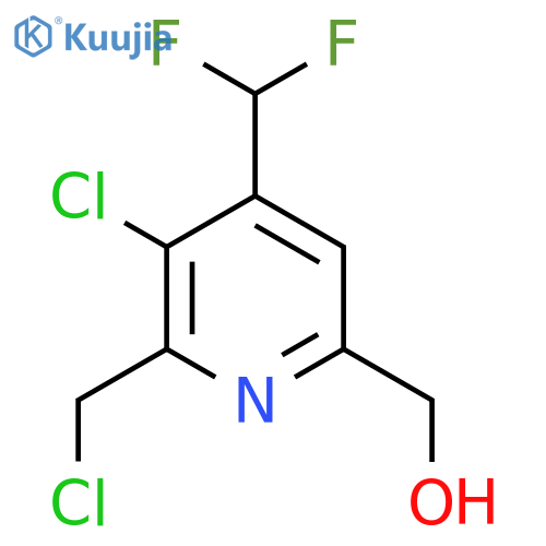 3-Chloro-2-(chloromethyl)-4-(difluoromethyl)pyridine-6-methanol structure