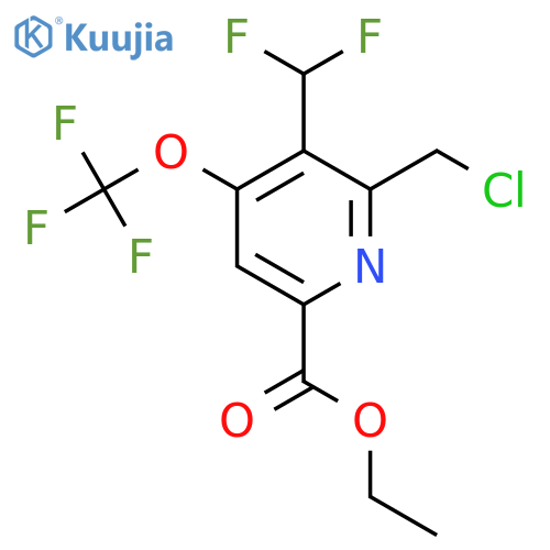 Ethyl 2-(chloromethyl)-3-(difluoromethyl)-4-(trifluoromethoxy)pyridine-6-carboxylate structure