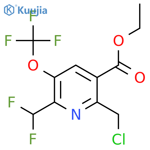 Ethyl 2-(chloromethyl)-6-(difluoromethyl)-5-(trifluoromethoxy)pyridine-3-carboxylate structure