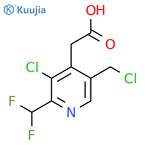 3-Chloro-5-(chloromethyl)-2-(difluoromethyl)pyridine-4-acetic acid structure