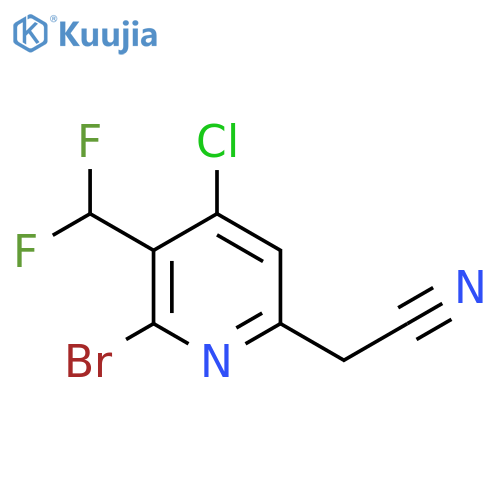 2-Bromo-4-chloro-3-(difluoromethyl)pyridine-6-acetonitrile structure