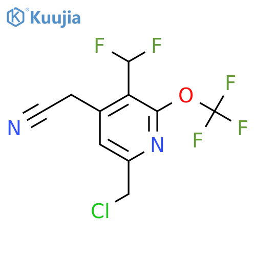 6-(Chloromethyl)-3-(difluoromethyl)-2-(trifluoromethoxy)pyridine-4-acetonitrile structure