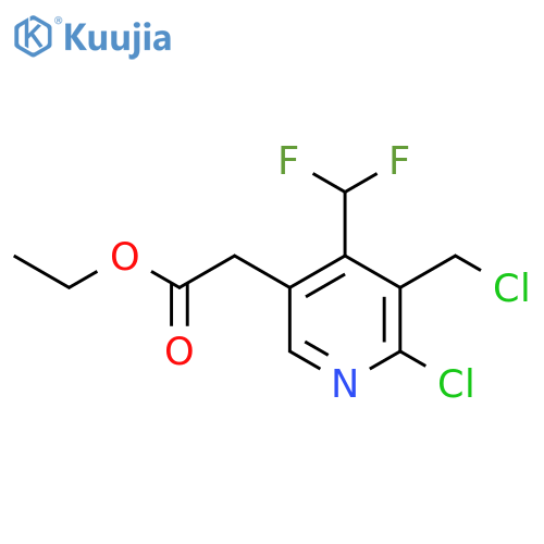 Ethyl 2-chloro-3-(chloromethyl)-4-(difluoromethyl)pyridine-5-acetate structure