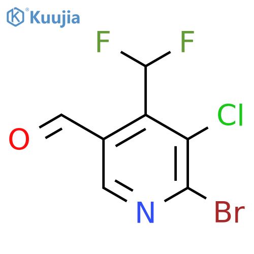 2-Bromo-3-chloro-4-(difluoromethyl)pyridine-5-carboxaldehyde structure