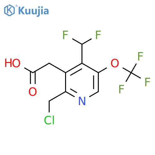 2-(Chloromethyl)-4-(difluoromethyl)-5-(trifluoromethoxy)pyridine-3-acetic acid structure