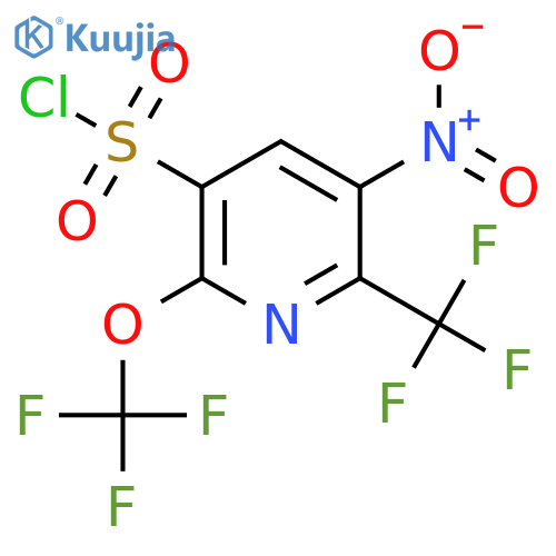 3-Nitro-6-(trifluoromethoxy)-2-(trifluoromethyl)pyridine-5-sulfonyl chloride structure