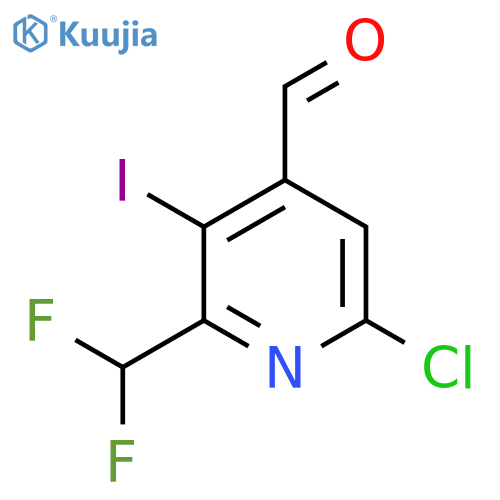 6-Chloro-2-(difluoromethyl)-3-iodopyridine-4-carboxaldehyde structure