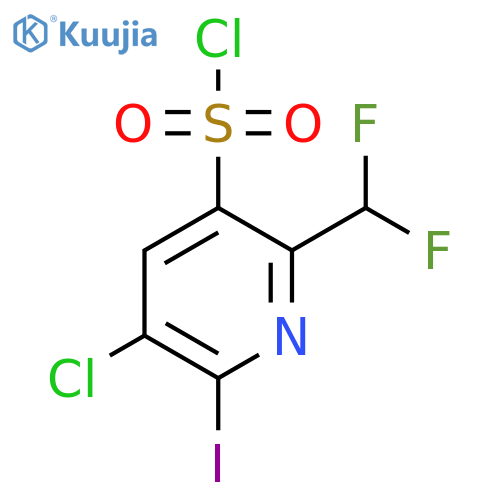 3-Chloro-6-(difluoromethyl)-2-iodopyridine-5-sulfonyl chloride structure
