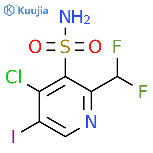 4-Chloro-2-(difluoromethyl)-5-iodopyridine-3-sulfonamide structure