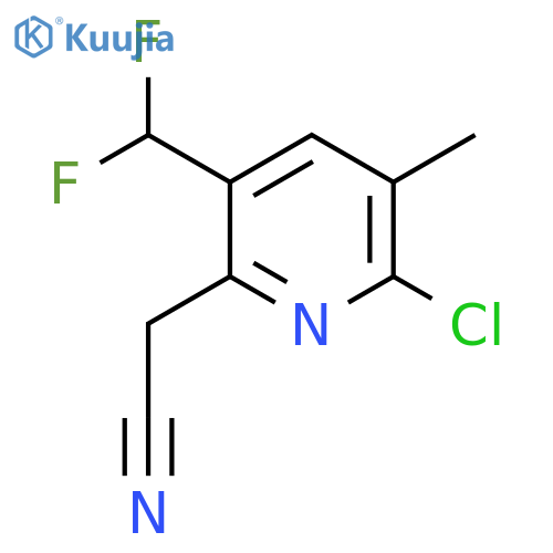 2-Chloro-5-(difluoromethyl)-3-methylpyridine-6-acetonitrile structure