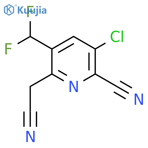 3-Chloro-2-cyano-5-(difluoromethyl)pyridine-6-acetonitrile structure