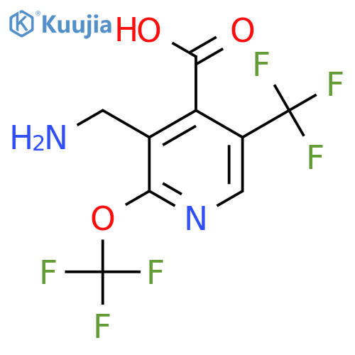 3-(Aminomethyl)-2-(trifluoromethoxy)-5-(trifluoromethyl)pyridine-4-carboxylic acid structure