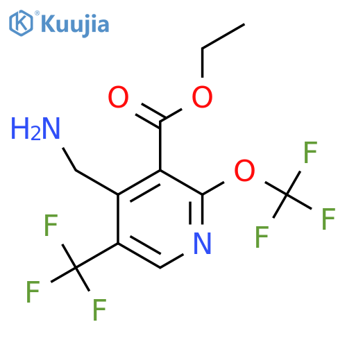 Ethyl 4-(aminomethyl)-2-(trifluoromethoxy)-5-(trifluoromethyl)pyridine-3-carboxylate structure
