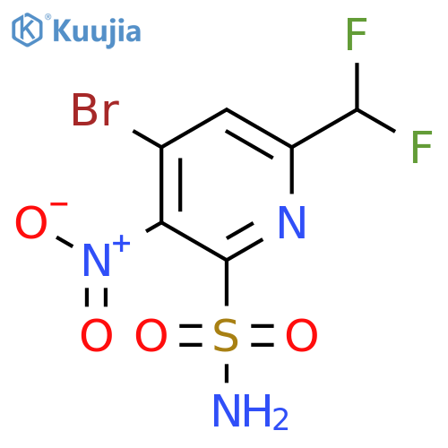 4-Bromo-6-(difluoromethyl)-3-nitropyridine-2-sulfonamide structure