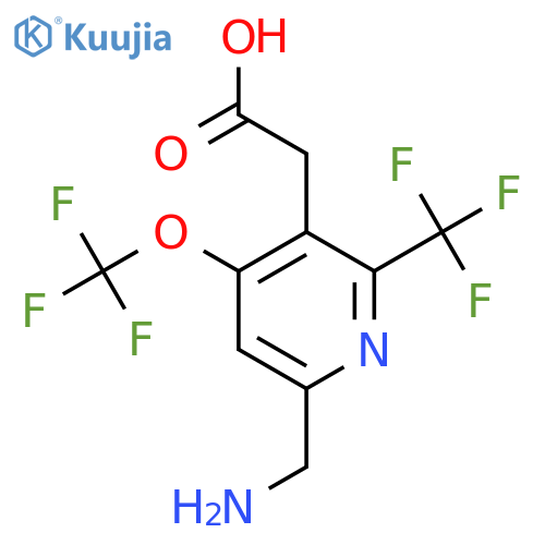 6-(Aminomethyl)-4-(trifluoromethoxy)-2-(trifluoromethyl)pyridine-3-acetic acid structure