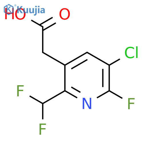 3-Chloro-6-(difluoromethyl)-2-fluoropyridine-5-acetic acid structure