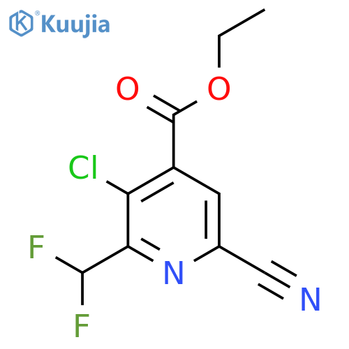 Ethyl 3-chloro-6-cyano-2-(difluoromethyl)pyridine-4-carboxylate structure