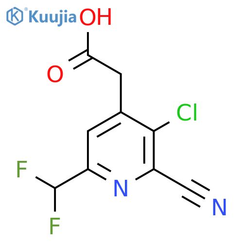 3-Chloro-2-cyano-6-(difluoromethyl)pyridine-4-acetic acid structure