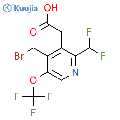 4-(Bromomethyl)-2-(difluoromethyl)-5-(trifluoromethoxy)pyridine-3-acetic acid structure